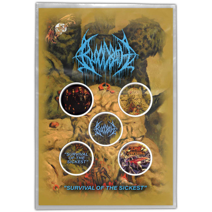 Bloodbath 'Survival Of The Sickest' Button Badge Pack