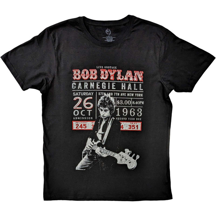 Bob Dylan 'Carnegie Hall '63' (Black) T-Shirt