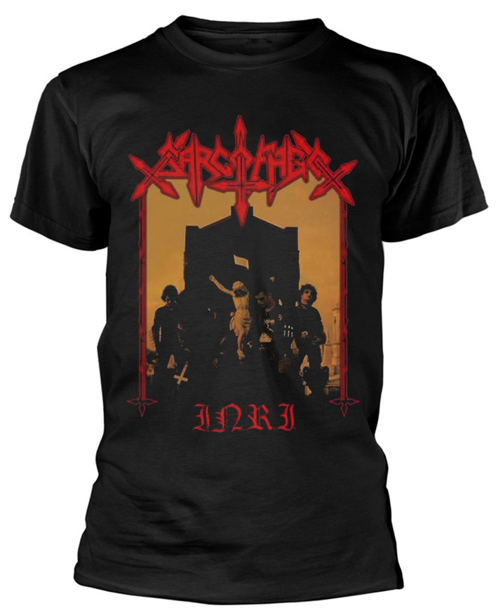 Sarcofago 'I.N.R.I Cover' (Black) T-Shirt Front