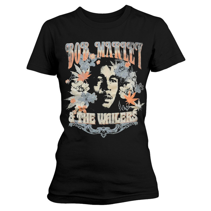 Bob Marley '& The Wailers' (Black) Womens Fitted T-Shirt