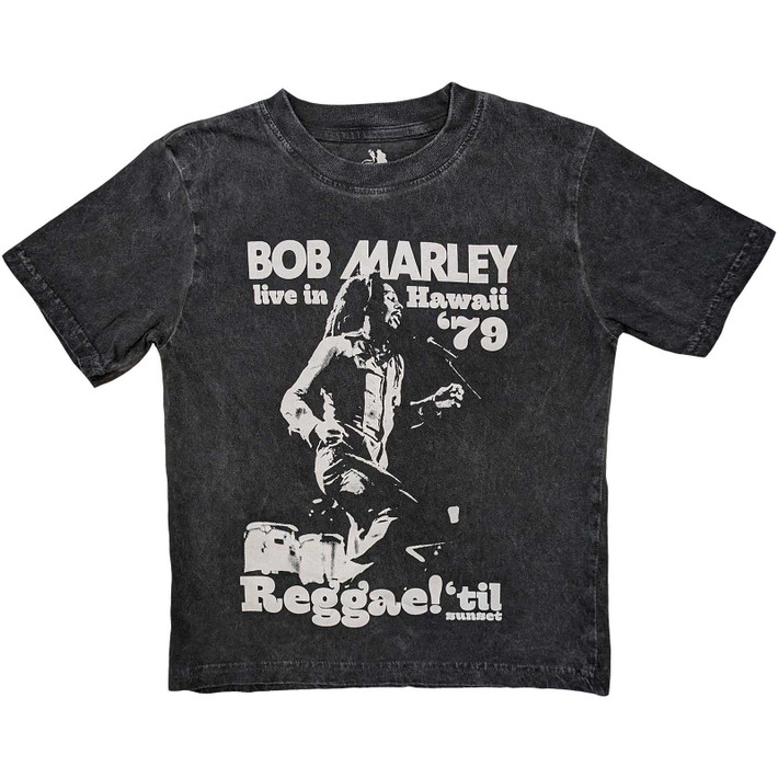 Bob Marley 'Hawaii Snow Wash' (Grey) Kids Snow Wash T-Shirt