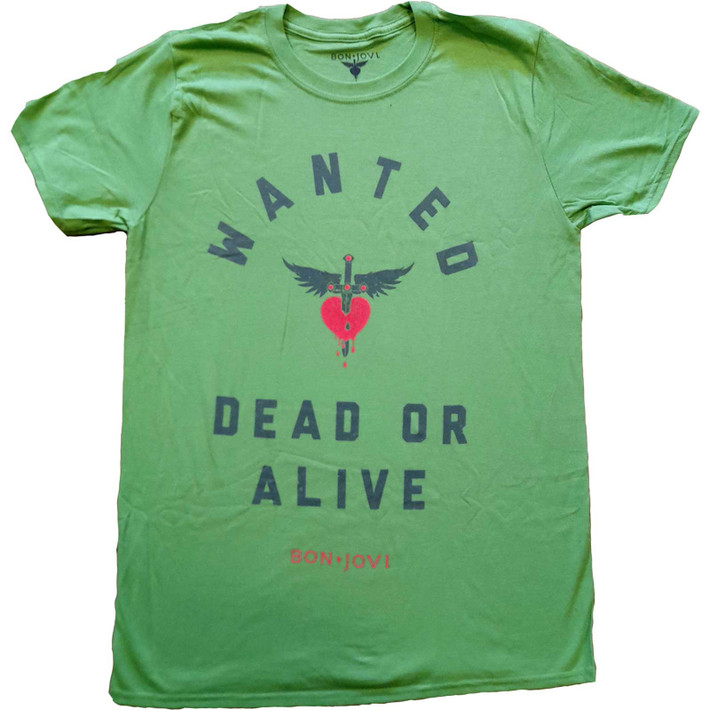 Bon Jovi 'Wanted' (Green) T-Shirt