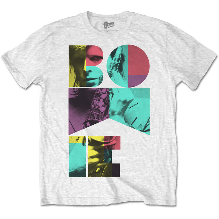David Bowie 'Colour Sax' (White) T-Shirt