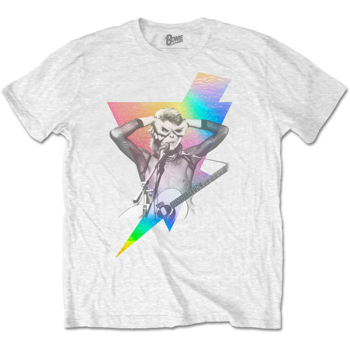 David Bowie 'Holographic Bolt Foiled' (White) T-Shirt