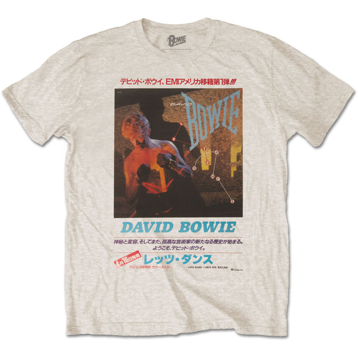 David Bowie 'Japanese Text' (Sand) T-Shirt