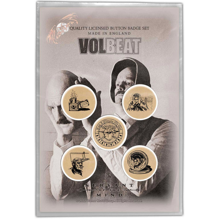 Volbeat 'Servant Of The Mind' Button Badge Pack