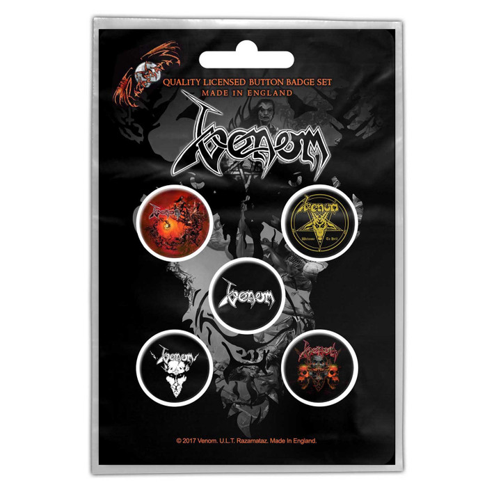 Venom 'Black Metal' Button Badge Pack