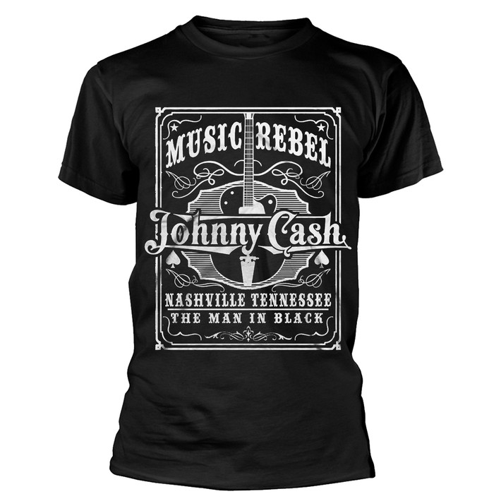 Johnny Cash 'Music Rebel' (Black)  T-Shirt