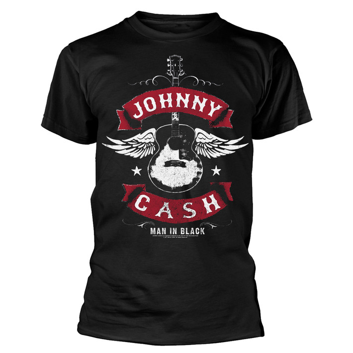Johnny Cash 'Winged Guitar' (Black) T-Shirt