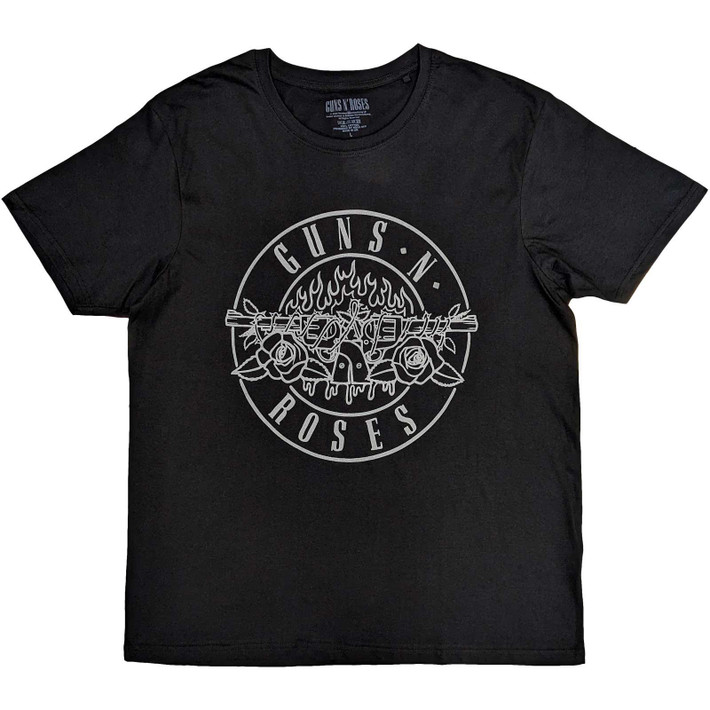 Guns N' Roses 'Classic Bullet Mono' (Black) T-Shirt | Eyesore Merch