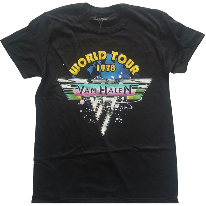 Van Halen 'World Tour 78 Full Colour' (Black) T-Shirt