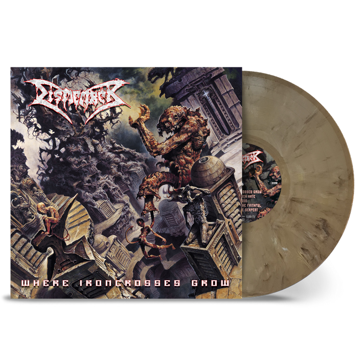 Dismember 'Where Ironcrosses Grow' LP Sand Marble Vinyl