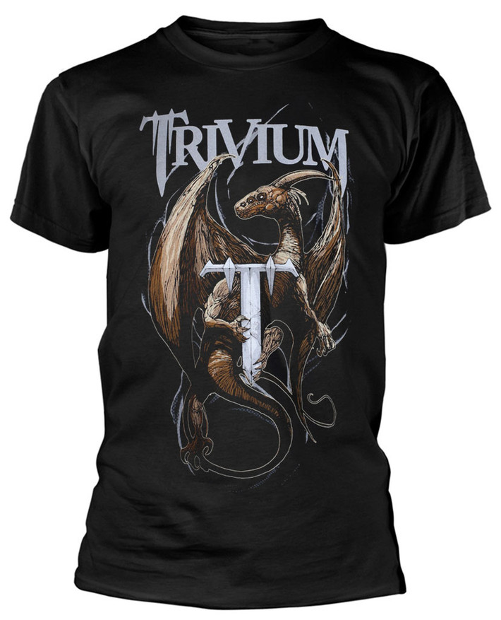Trivium 'Perched Dragon' (Black) T-Shirt Front