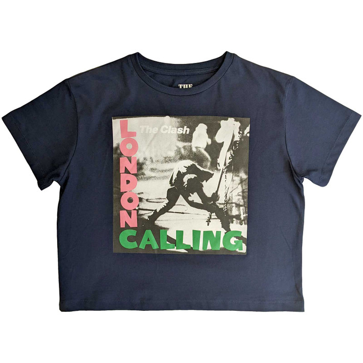 The Clash 'London Calling' (Blue) Womens Crop Top