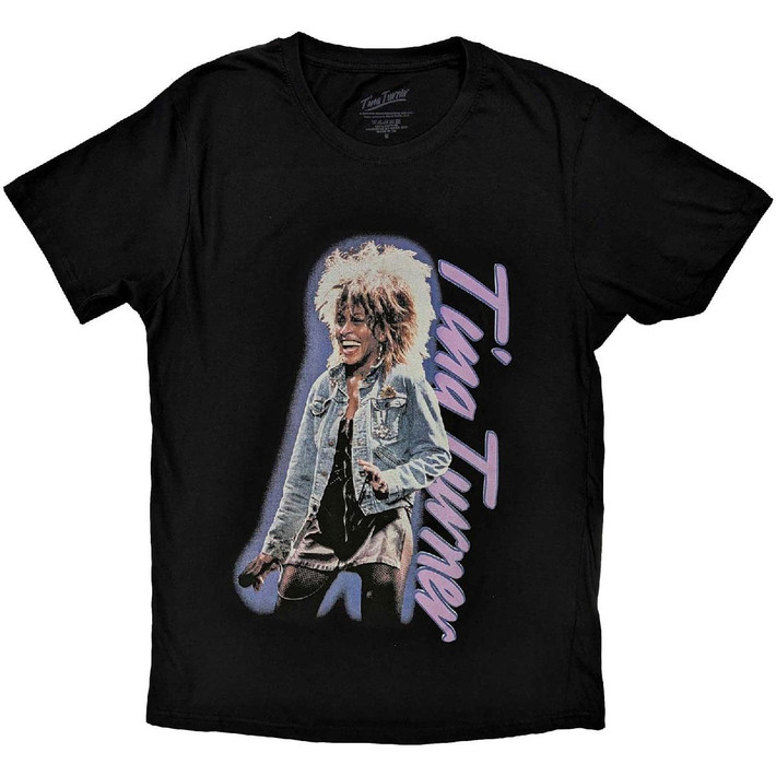 Tina Turner 'Vertical Logo' (Black) T-Shirt