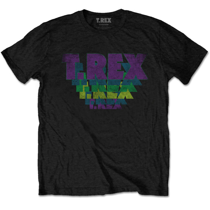 T. Rex 'Stacked Logo' (Black) T-Shirt