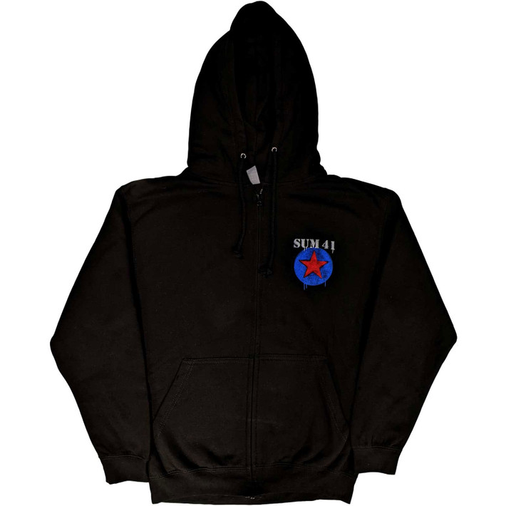 Sum 41 'Star Logo' (Black) Zip Up Hoodie Front