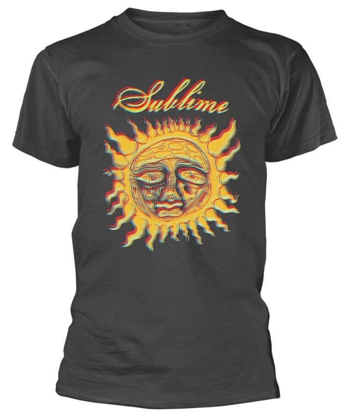 Sublime 'Yellow Trippy Sun' (Grey) T-Shirt