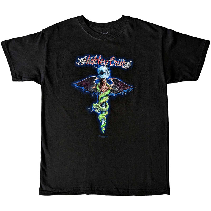 Motley Crue 'Blue Dragon' (Black) Kids T-Shirt