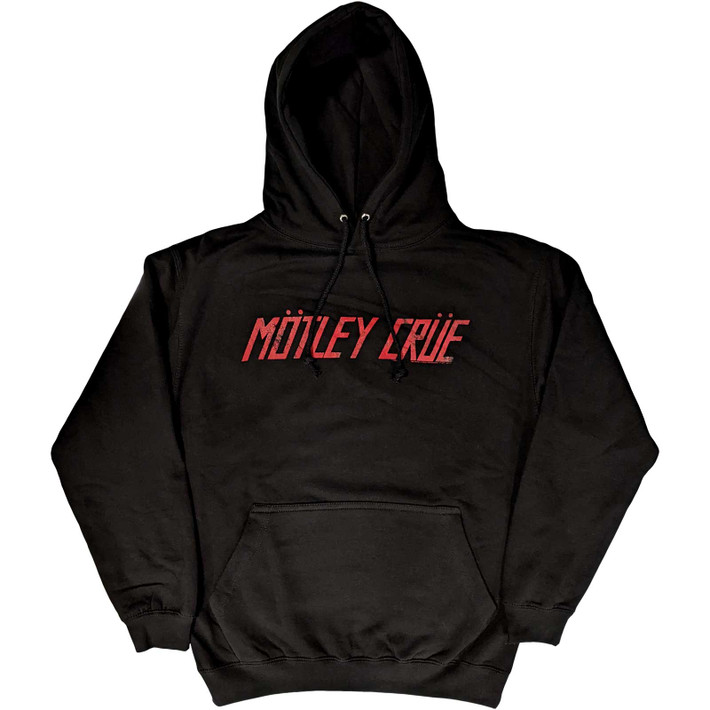 Motley Crue 'Distressed Logo' (Black) Pull Over Hoodie