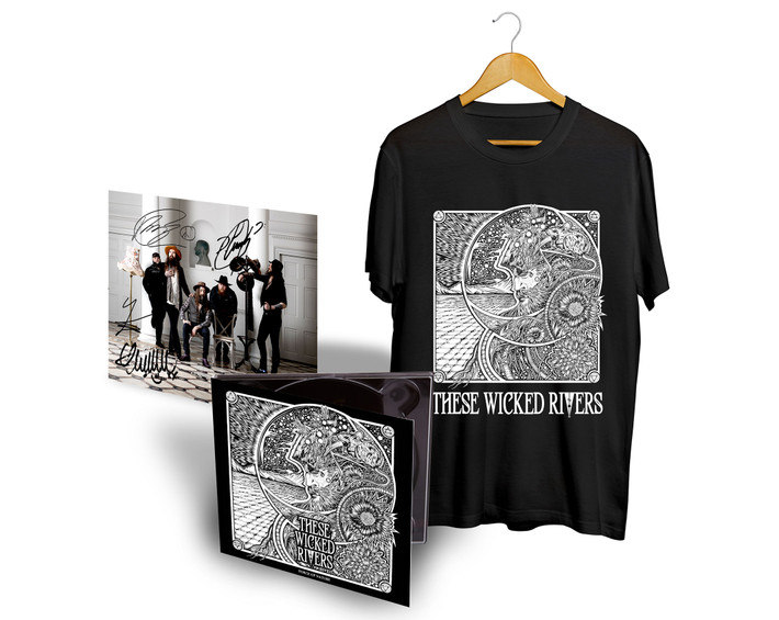 These Wicked Rivers 'Force Of Nature' CD & Unisex T-Shirt Bundle + HAND SIGNED INSERT