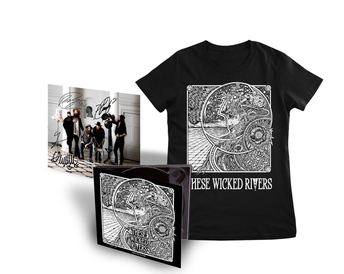 PRE-ORDER - These Wicked Rivers 'Force Of Nature' CD & Womens Fitted T-Shirt Bundle + HAND SIGNED INSERT - RELEASE DATE 1st March 2024