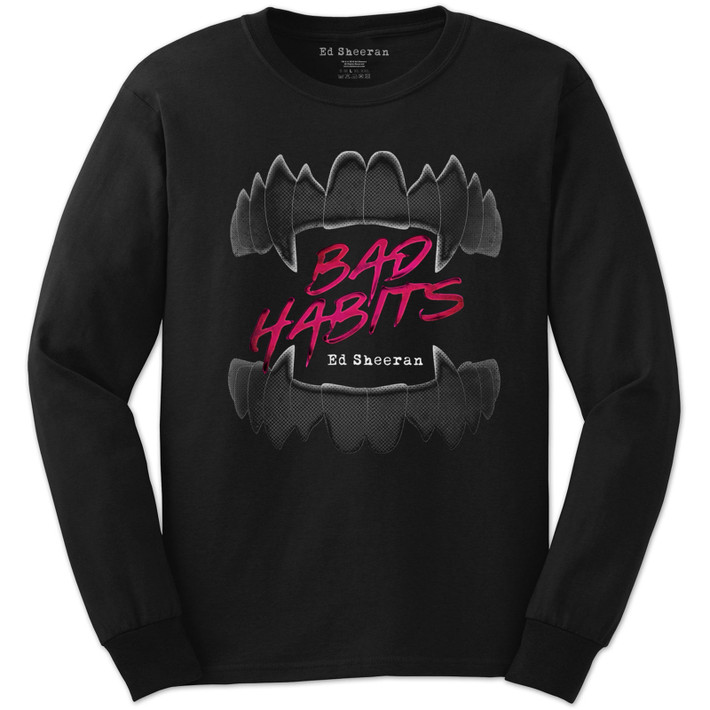 Ed Sheeran 'Bad Habits' (Black) Long Sleeve Shirt