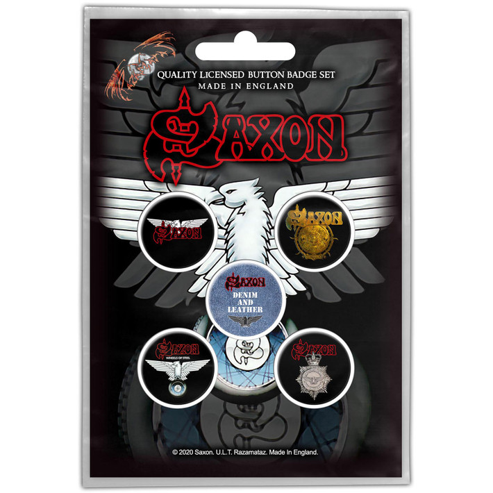 Saxon 'Wheels of Steel' Button Badge Pack