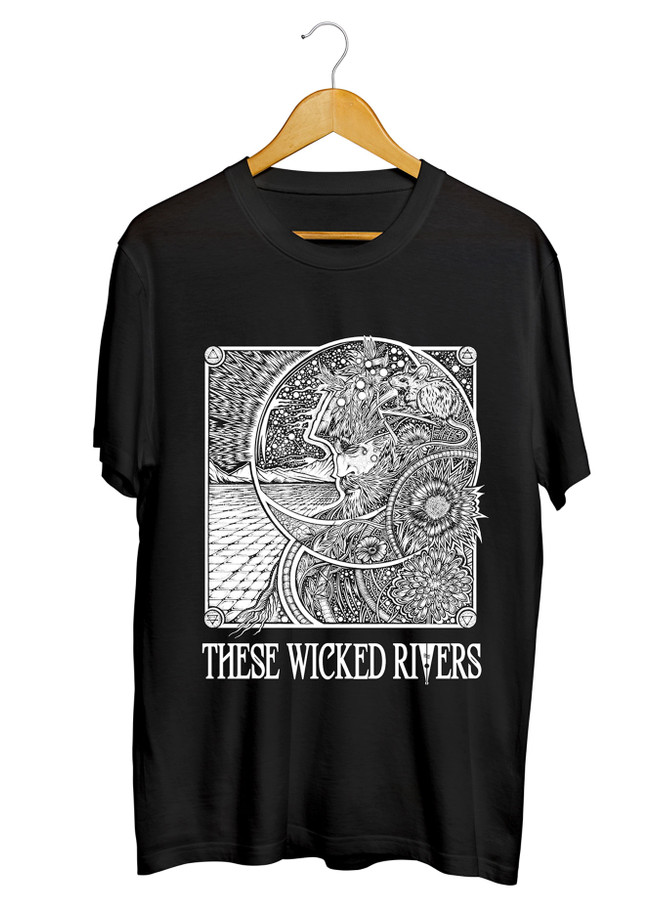 These Wicked Rivers 'Force Of Nature' (Black) Unisex Regular Fit T-Shirt