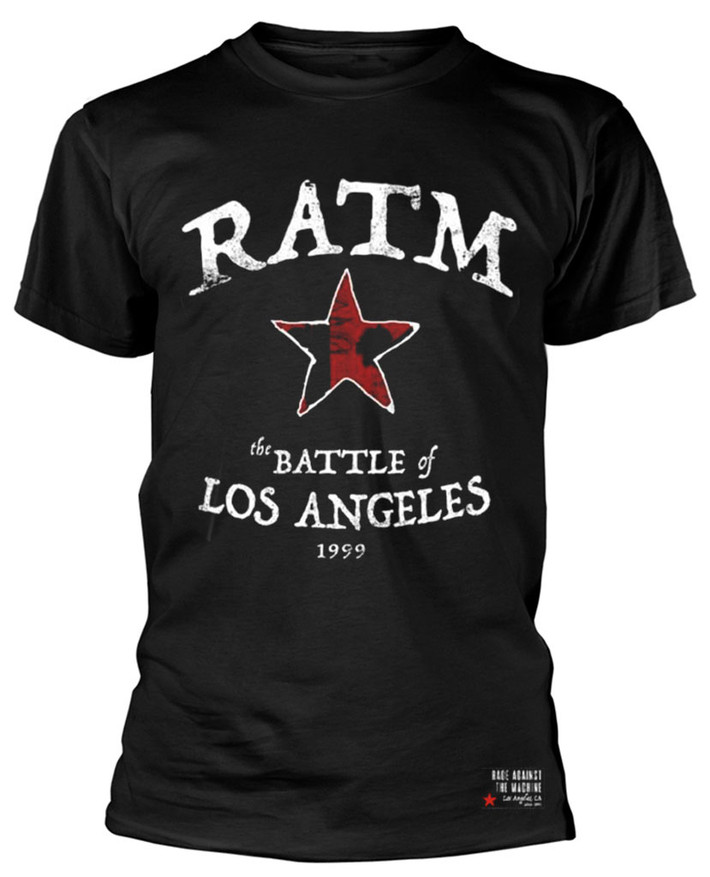 Rage Against The Machine 'Battle Star' (Black) T-Shirt Front