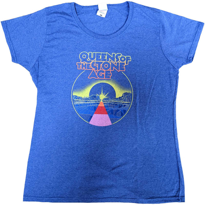 Queens Of The Stone Age 'Warp Planet Ex-Tour' (Blue) Womens Fitted T-Shirt
