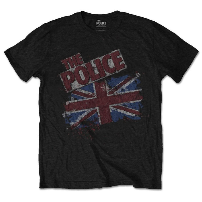 The Police 'Vintage Flag' (Black) T-Shirt