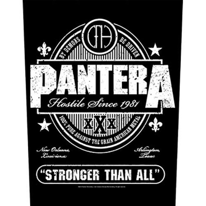 Pantera 'Hostile Since 1981 Stronger Than All' Back Patch