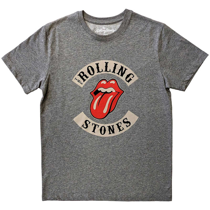 The Rolling Stones 'Biker Tongue' (Grey) T-Shirt