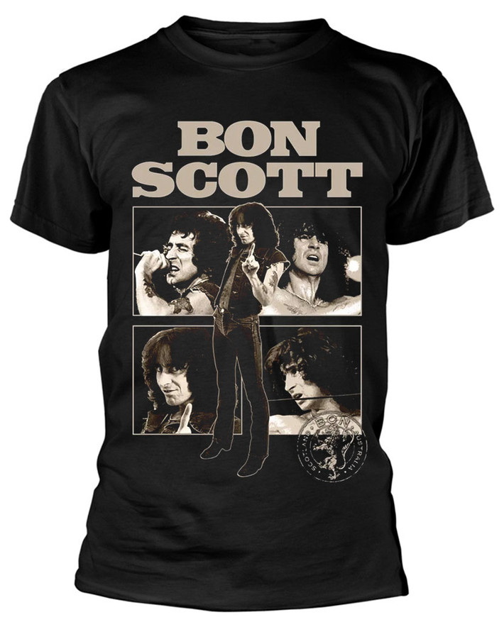 Bon Scott 'Collage' (Black) T-Shirt