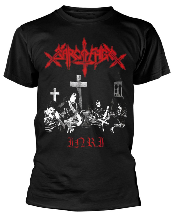 Sarcofago 'I.N.R.I Photo' (Black) T-Shirt Front