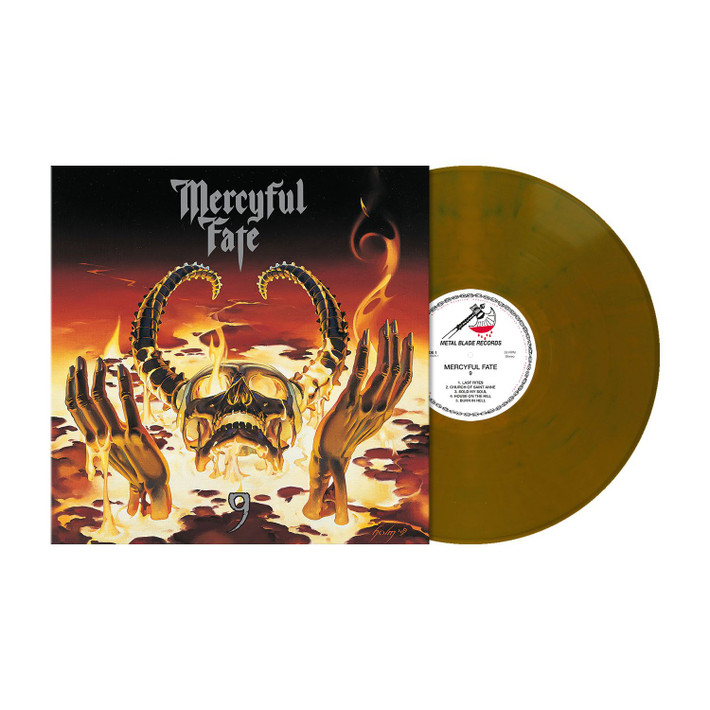 Mercyful Fate '9' LP Yellow Ochre with Blue Swirls Vinyl