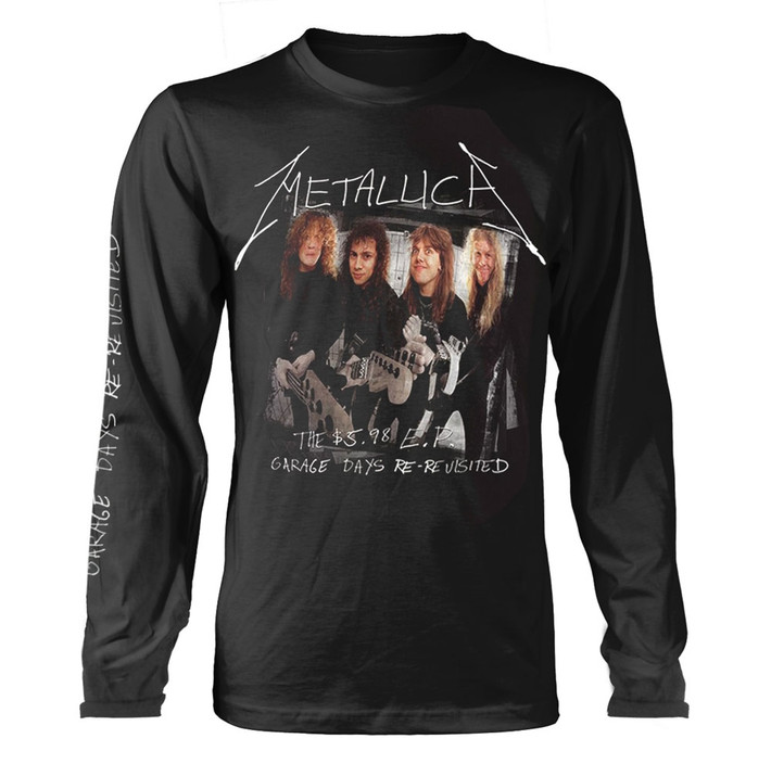Metallica 'Garage Cover' (Black) Long Sleeve Shirt Front