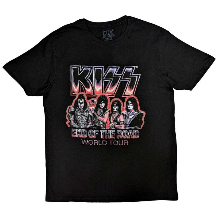 Kiss 'End Of The Road Tour Red BP' (Black) T-Shirt | Eyesore Merch