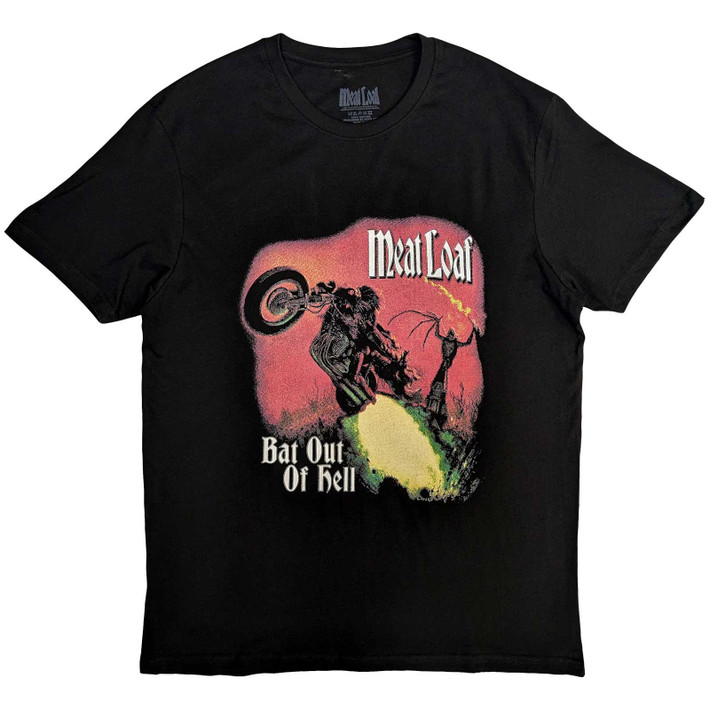 Meat Loaf 'Bat Out Of Hell Cover' (Black) T-Shirt