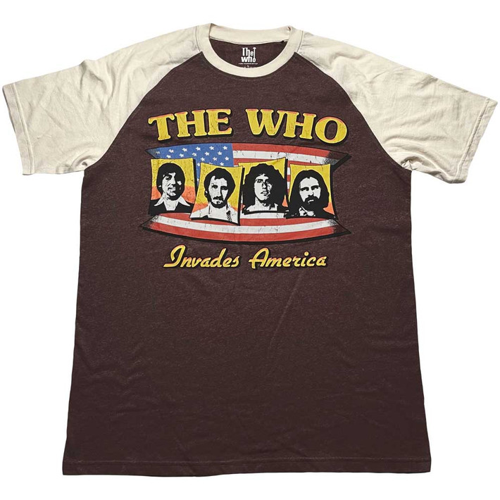 The Who 'Invades America' (Brown & Natural) Eco Raglan T-Shirt