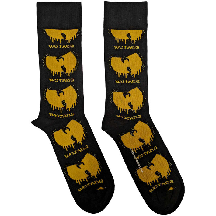 Wu-Tang Clan 'Dripping Logo' (Black) Socks (One Size = UK 7-11)