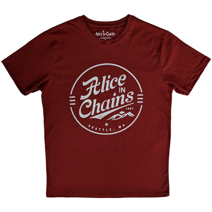 Alice In Chains 'Circle Emblem' (Red) T-Shirt