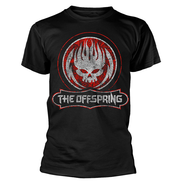 The Offspring 'Distressed Skull' (Black) T-Shirt