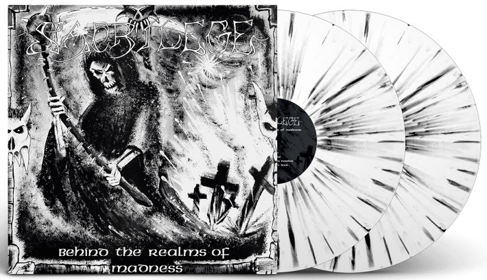 Sacrilege 'Behind The Realms Of Madness' 2LP Clear With Black Splatter Gatefold Vinyl