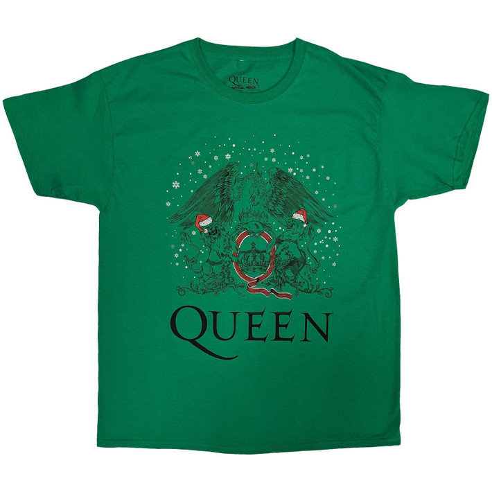 Queen 'Holiday Crest' (Green) T-Shirt