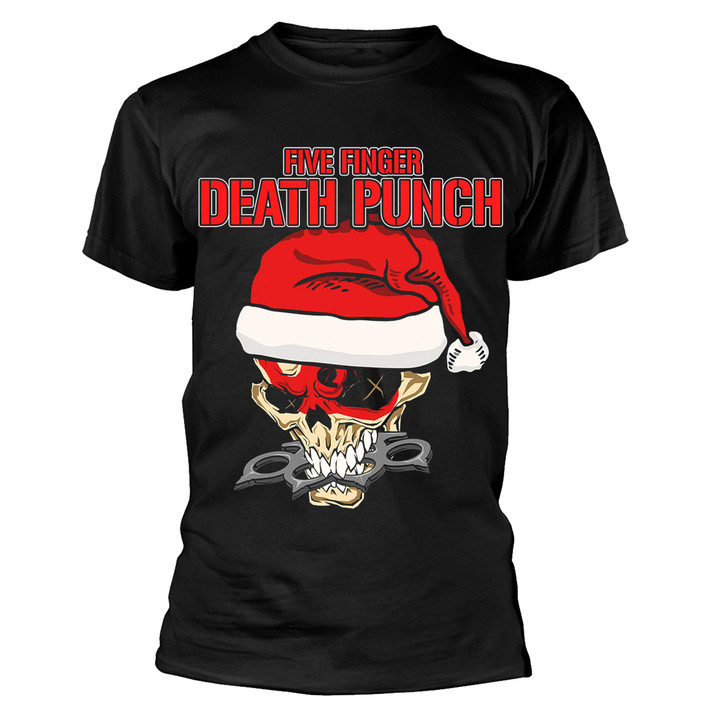 Five Finger Death Punch 'Santa Knucklehead' (Black) T-Shirt