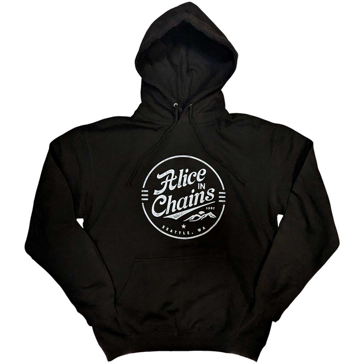 Alice In Chains 'Circle Emblem' (Black) Pull Over Hoodie
