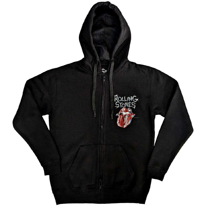 The Rolling Stones 'Hackney Diamonds Tracklist' (Black) Zip Up Hoodie