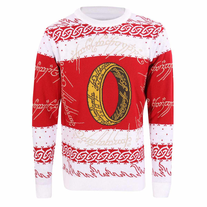 Lord Of The Rings 'Ring' (Red & White) Knitted Sweatshirt